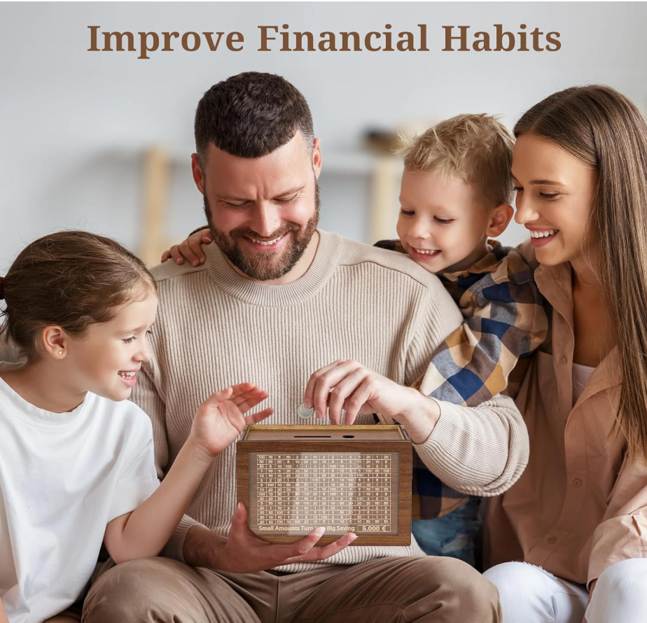 🪵 ¡Hucha inteligente para el ahorro! Cada moneda suma